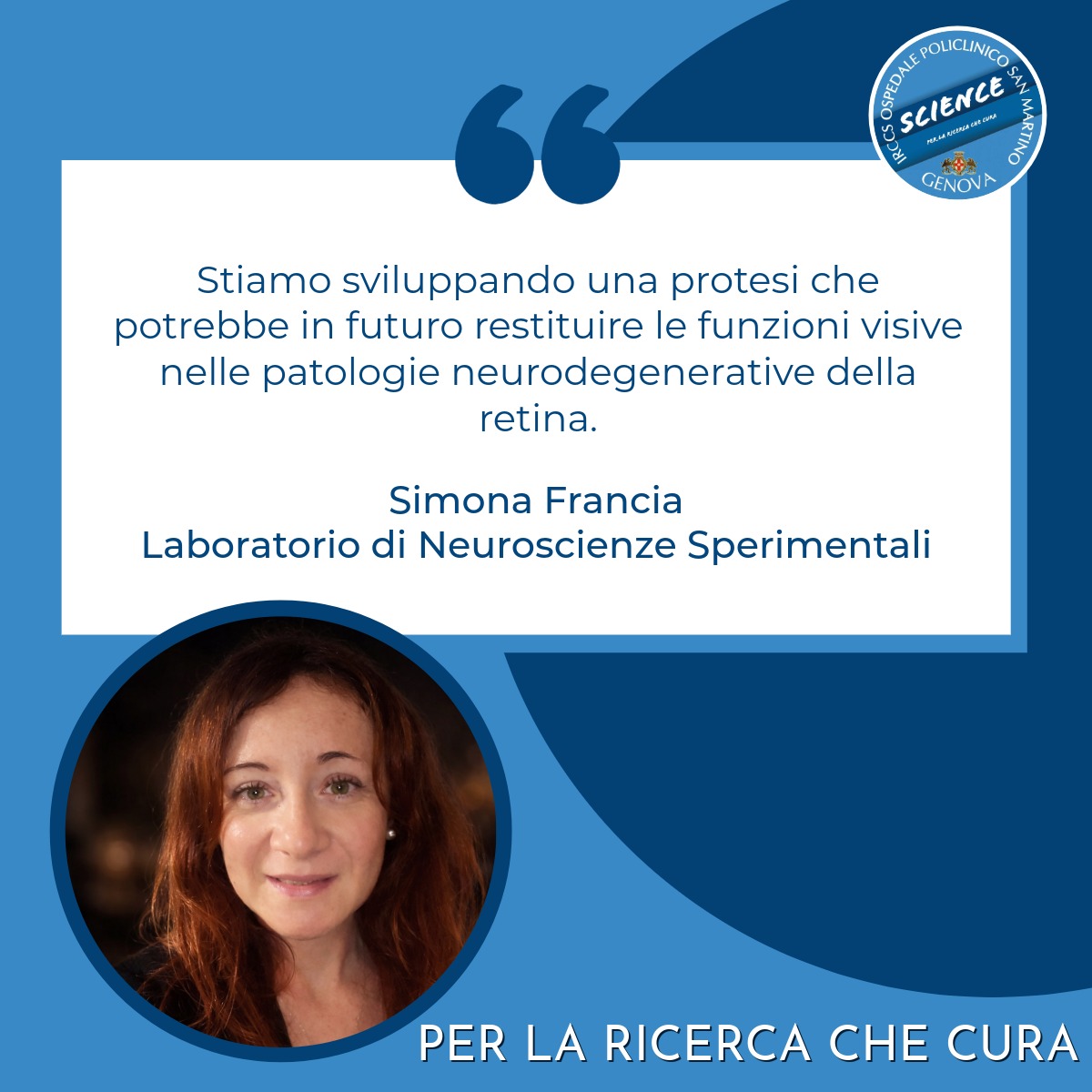 Dichiarazione della ricercatrice Simona Francia: 