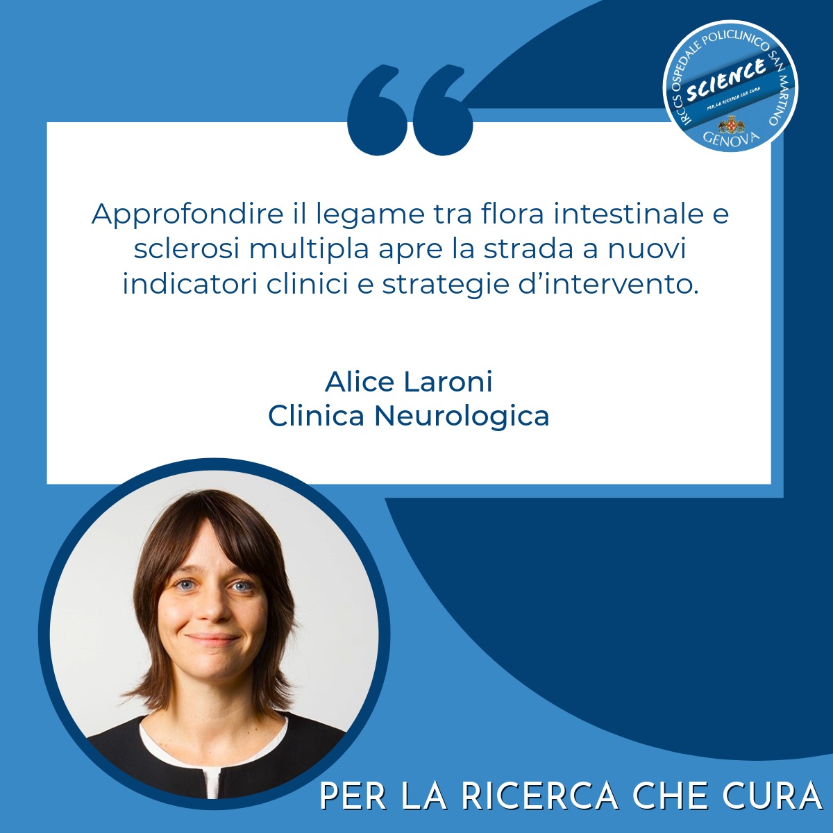 Dichiarazione della dott.ssa Alice Laroni: