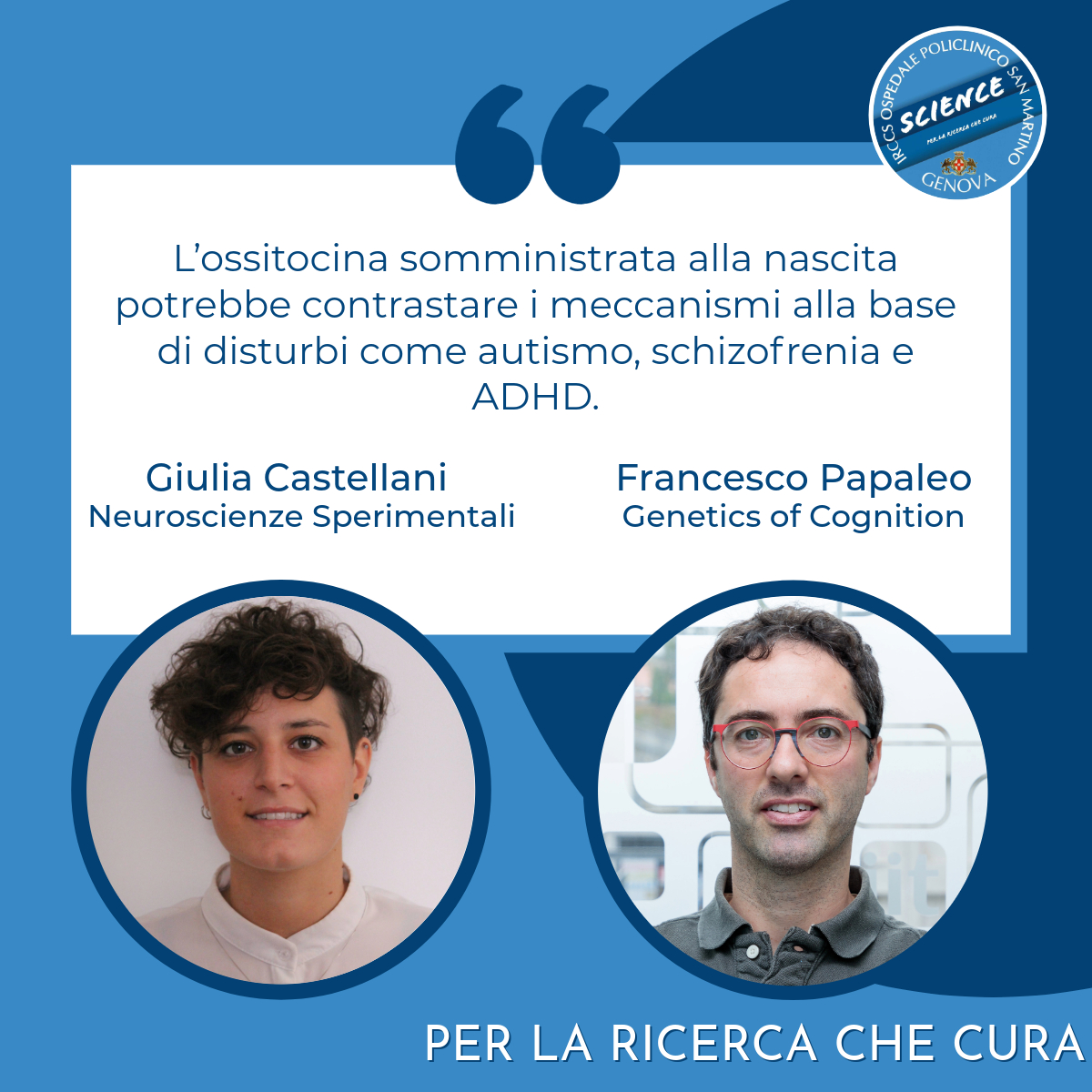 Dichiarazione di Giulia Castellani e Francesco Papaleo: 